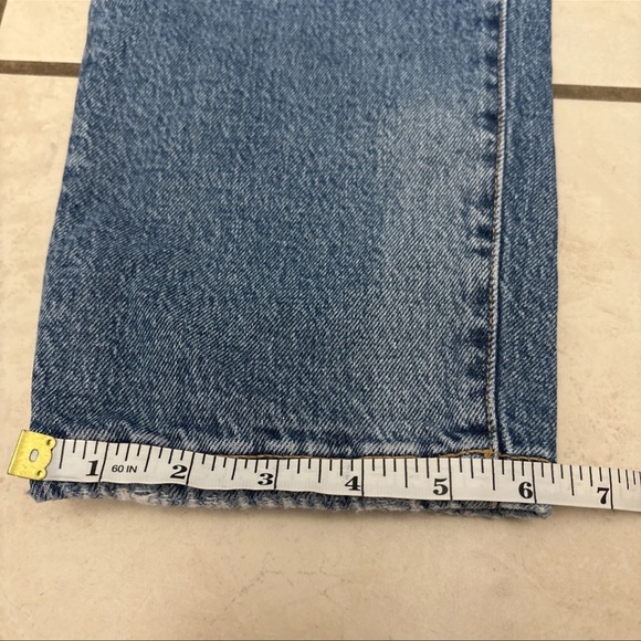 Zara Jeans Women’s Pants Sz 10 Blue The High Rise Straight Denim Stretch - Picture 6 of 7
